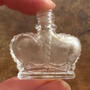 Prince Matchabelli Vintage Clear Glass Miniature Crown Perfume Bottle 1.25 "